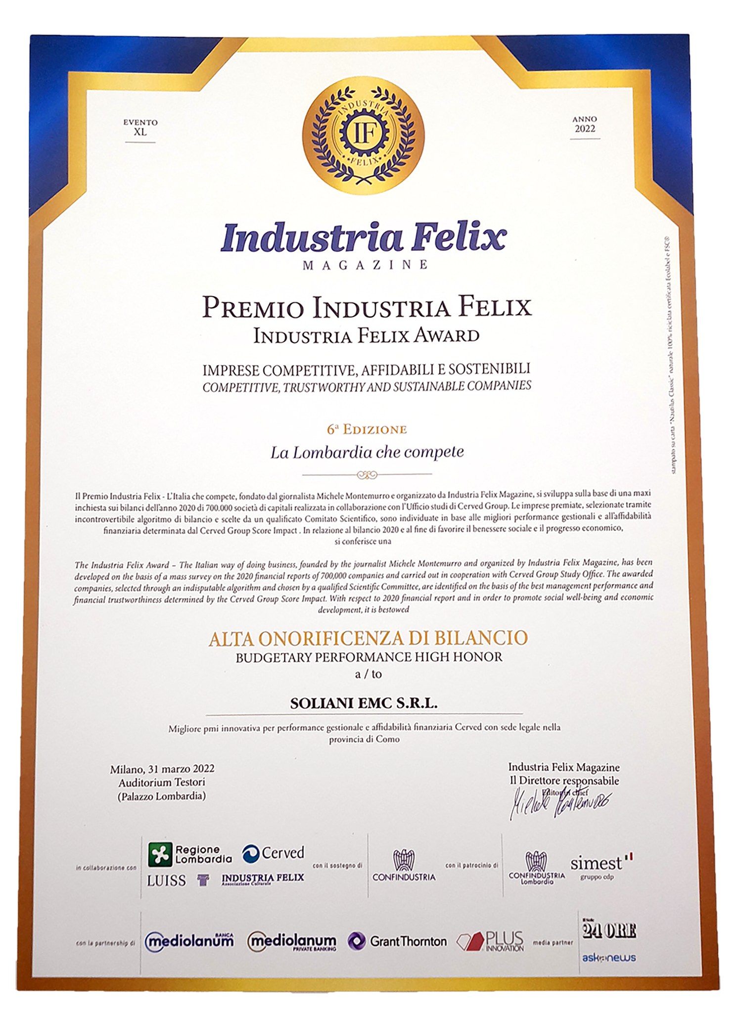 FELIX-INDUSTRIEPREIS 2022